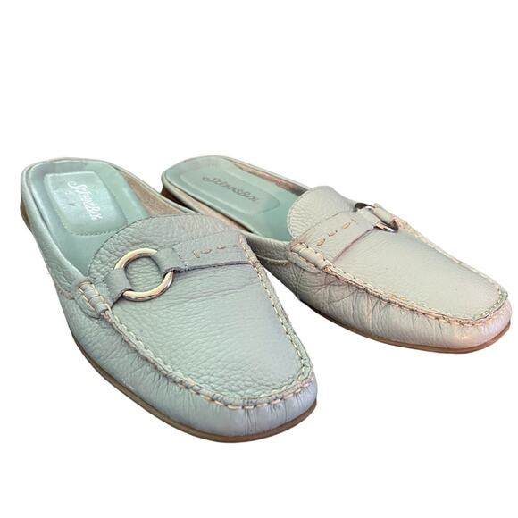 St. John’s Bay Blue Leather Flex Form Slip On Mule Slide Size 7 - Picture 4 of 8